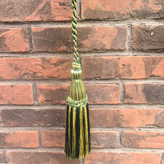 1 Pack Green & Gold Decorative Tassel, 15 in – Single Hanging Tassel for Curtains, Door Handles, Wall Décor & European-Style Home Decoration E9670_C
