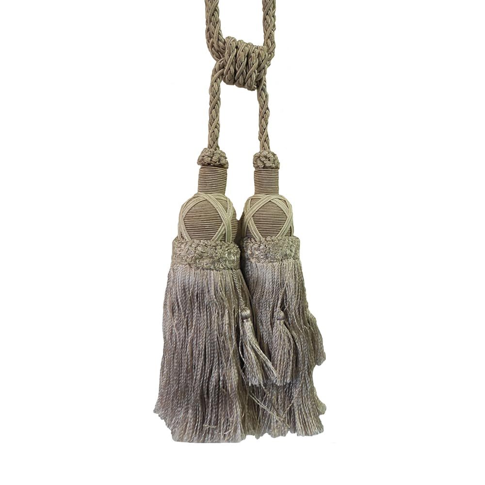 2 Pack Luxury Double Tassel Curtain Tieback, 26 in Total Length – Handcrafted Decorative Rope Holdback for Drapes & Home Interior Styling E1808
