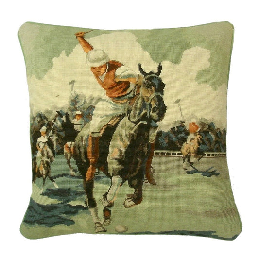 Handmade Wool Needlepoint Pillow Cover - Decorative Throw Cushion Cover - Vintage Floral Embroidery Design polo