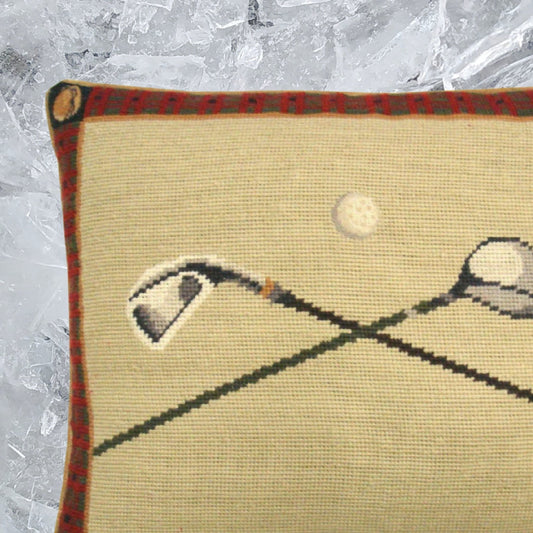 Handmade Wool Needlepoint Pillow Cover - Decorative Throw Cushion Cover - Vintage Floral Embroidery Design 4 corners grove, shoe back