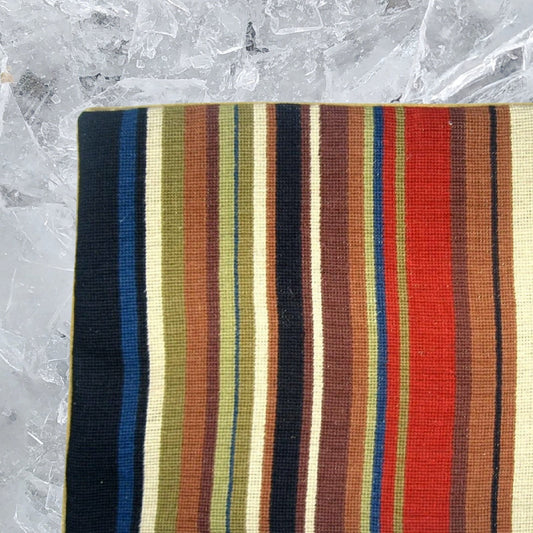 Handmade Wool Needlepoint Pillow Cover - Decorative Throw Cushion Cover - Vintage Floral Embroidery Design autumn rain in red, brown, blue, olive, ivory