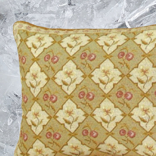 Handmade Wool Needlepoint Pillow Cover - Decorative Throw Cushion Cover - Vintage Floral Embroidery Design All cherry