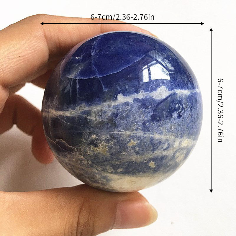 3” Sodalite Crystal Sphere – Polished Natural Healing Stone Ball for Meditation, Chakra Balancing, Reiki, and Home Décor