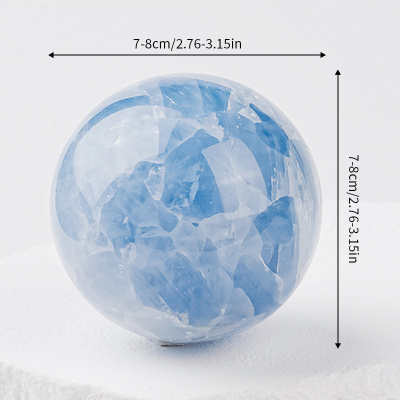 3” Polished Blue Celestite Crystal Sphere – Natural Celestine Ball for Peaceful Energy, Meditation & Home Déc