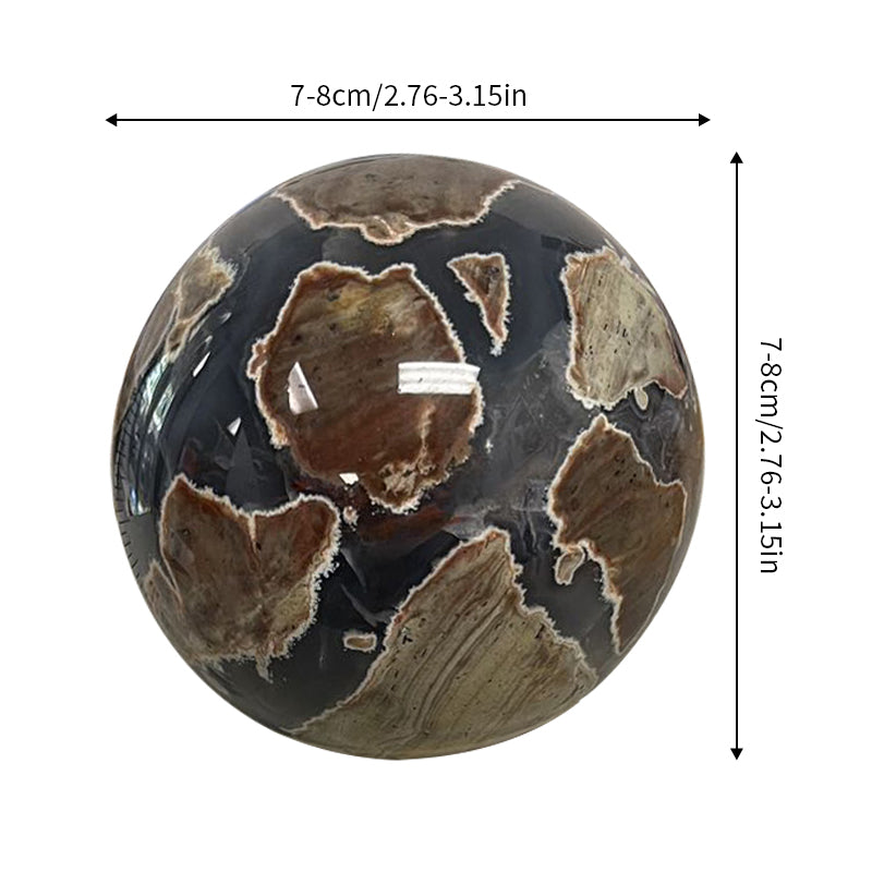 Polished Volcanic Agate Sphere โ 3โ Natural Grounding Crystal