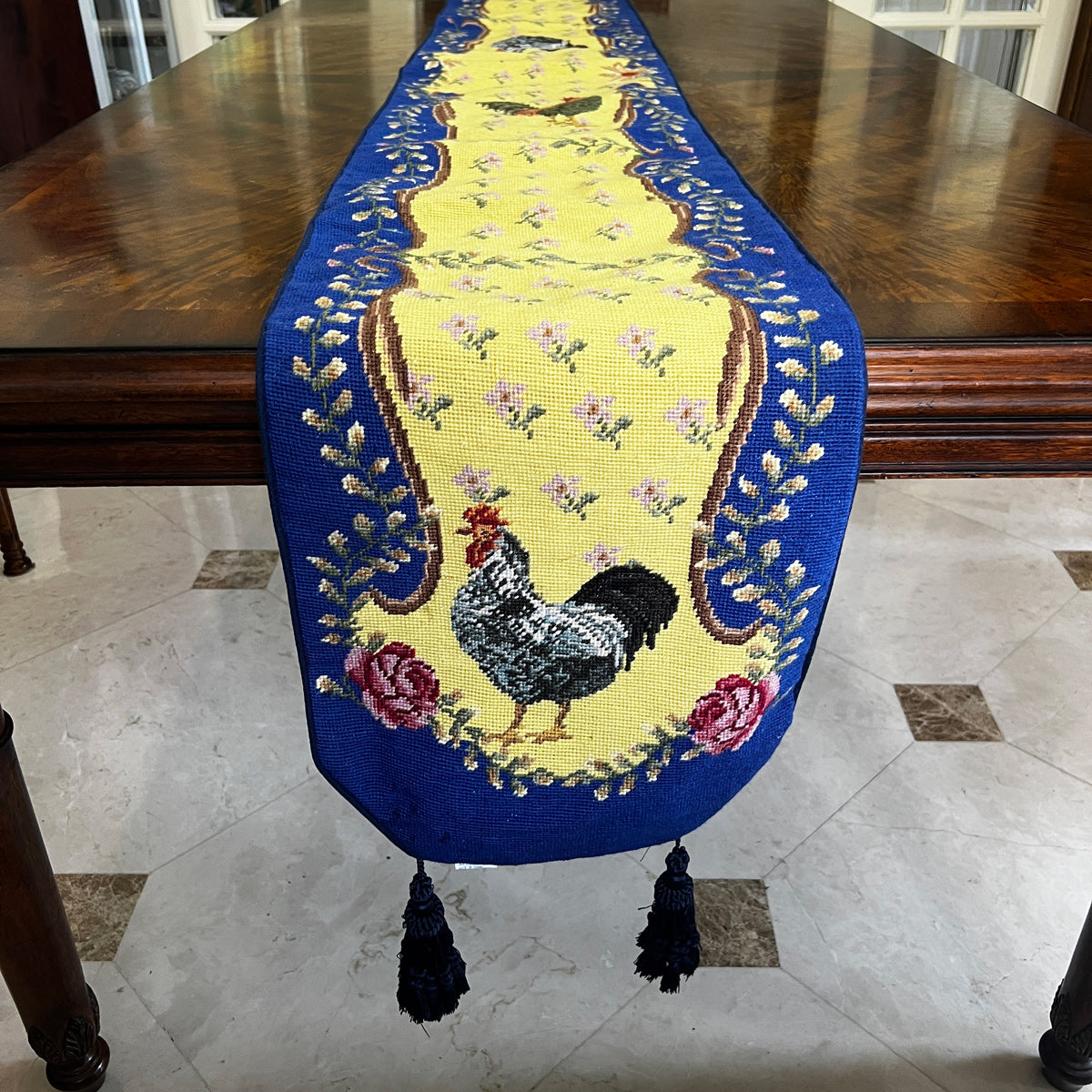 Handmade Embroidered Table Runner – Elegant Table Decor with Delicate Stitching for Dining Tables, Weddings, and Home Decor