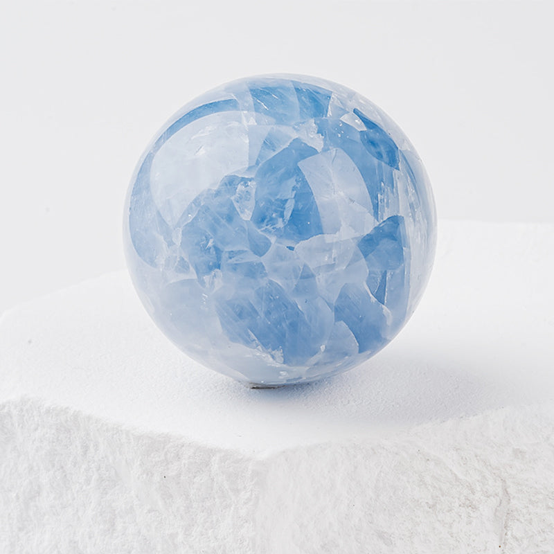 3” Polished Blue Celestite Crystal Sphere – Natural Celestine Ball for Peaceful Energy, Meditation & Home Déc