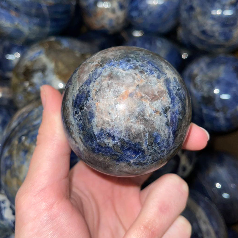 3” Sodalite Crystal Sphere – Polished Natural Healing Stone Ball for Meditation, Chakra Balancing, Reiki, and Home Décor