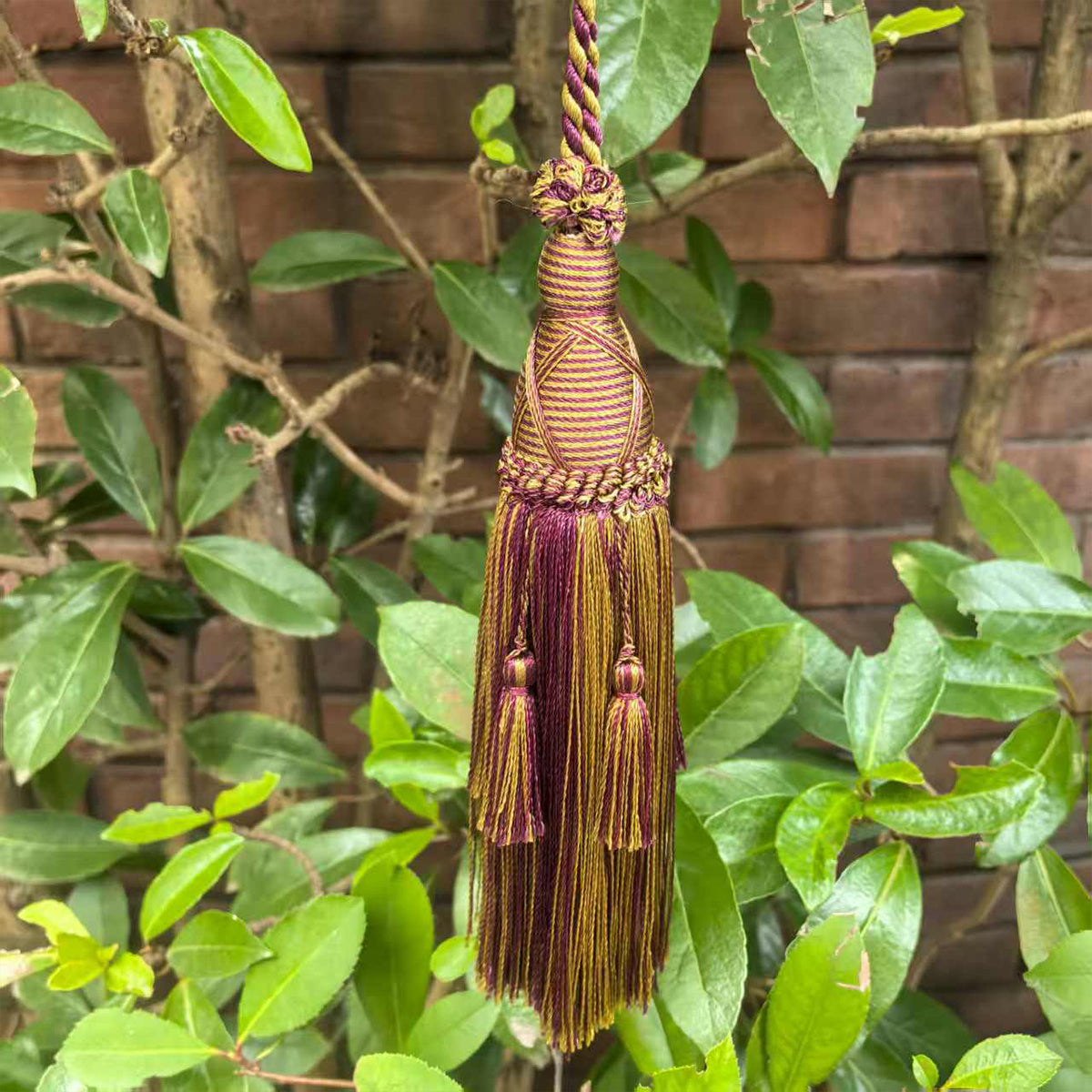 1 Pack Elegant Long Decorative Tassel with Hanging Loop, 15 in Total Length – Luxury Curtain Tieback, Door Handle Ornament, and Home Décor Accessory E96145