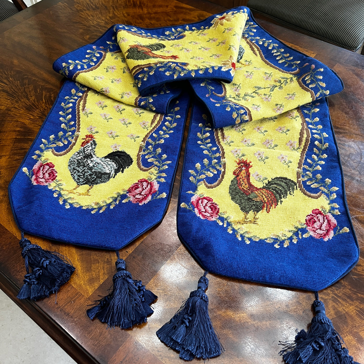 Handmade Embroidered Table Runner – Elegant Table Decor with Delicate Stitching for Dining Tables, Weddings, and Home Decor