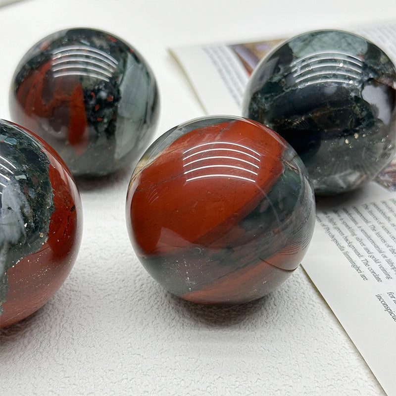 3-Inch African Bloodstone Crystal Ball – Natural Healing Sphere for Strength, Vitality, Protection, Meditation, and Energy Work