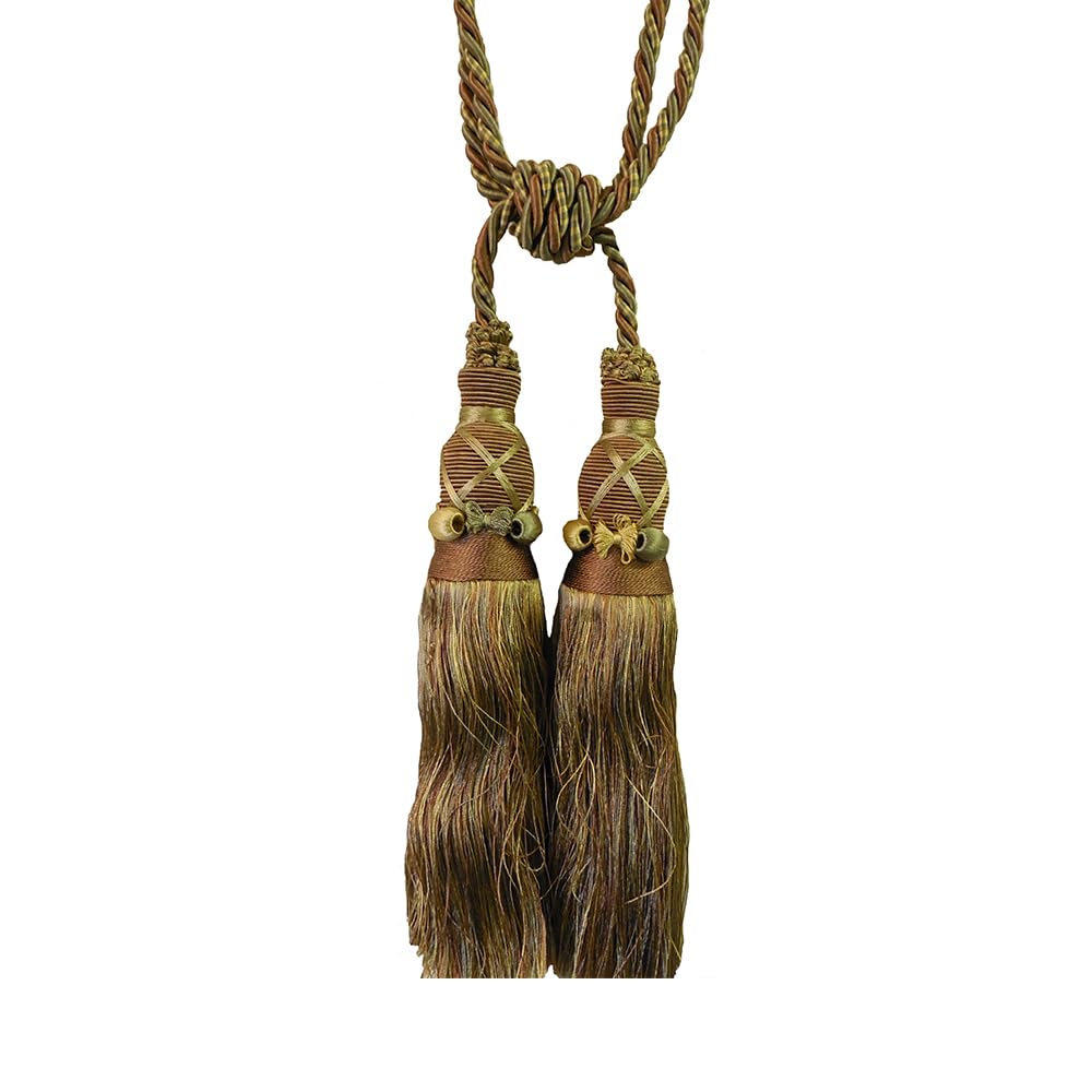 2 Pack Luxury Double Tassel Curtain Tieback, 28 in Total Length – Handcrafted Decorative Rope Holdback for Drapes & Home Interior Styling  E2530