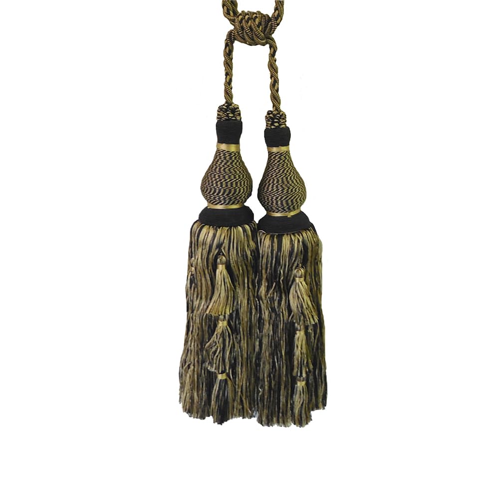 2 Pack Luxury Double Tassel Curtain Tieback, 30 in Total Length – Handcrafted Decorative Rope Holdback for Drapes and Home Interior Styling E2402