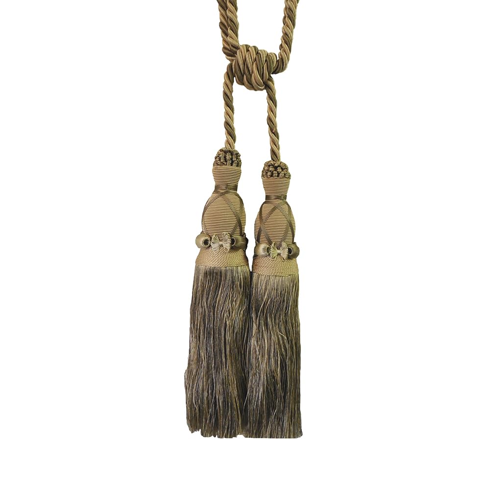 2 Pack Luxury Double Tassel Curtain Tieback, 28 in Total Length – Handcrafted Decorative Rope Holdback for Drapes & Home Interior Styling  E2530