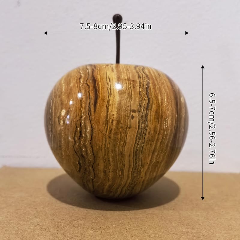 3-Inch Afghan Jade Apple Carving – Handcrafted Natural Stone Sculpture for Home Décor, Desk Display, and Gift Collection