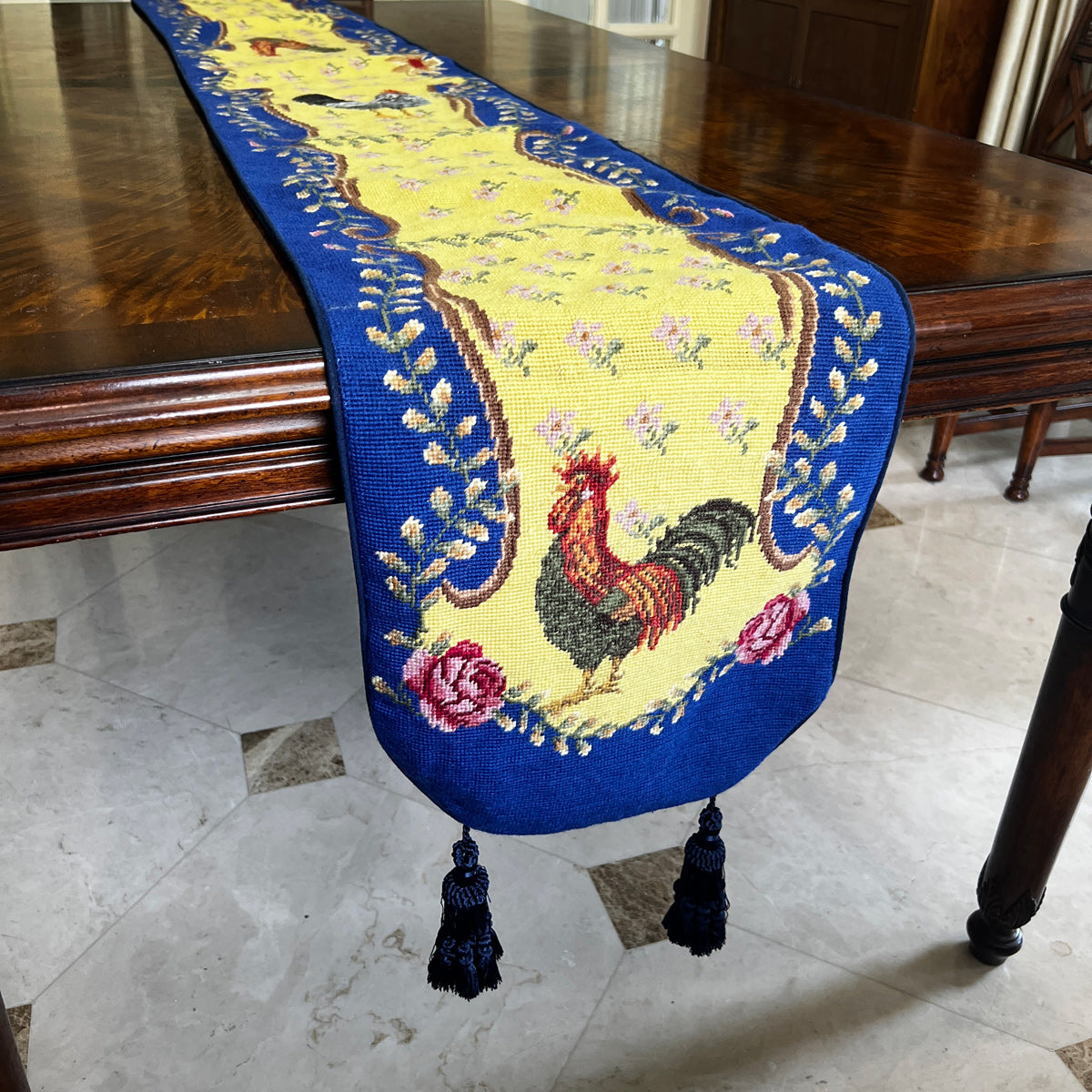 Handmade Embroidered Table Runner – Elegant Table Decor with Delicate Stitching for Dining Tables, Weddings, and Home Decor