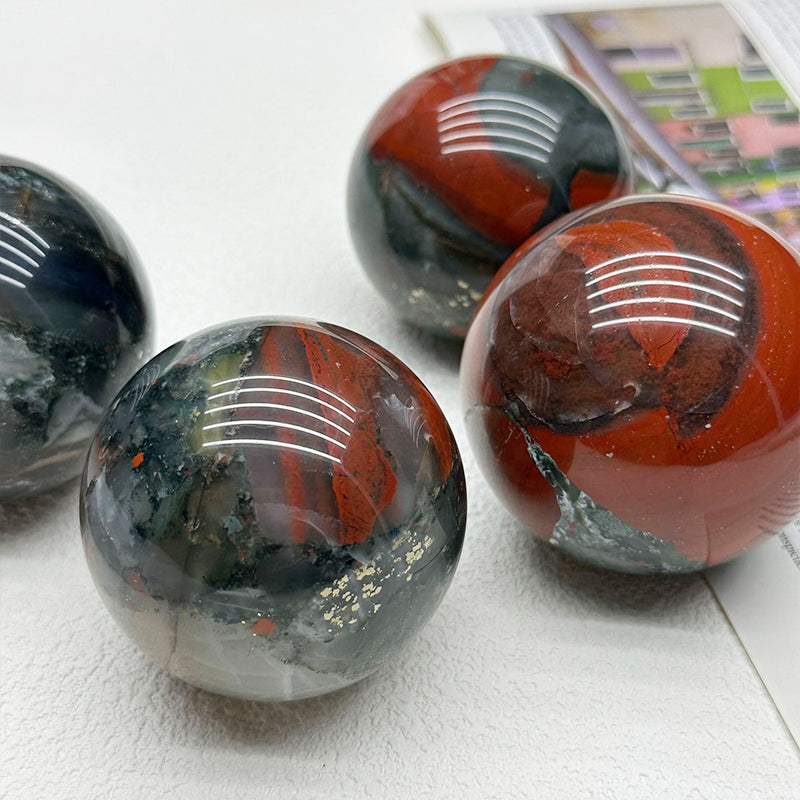 3-Inch African Bloodstone Crystal Ball – Natural Healing Sphere for Strength, Vitality, Protection, Meditation, and Energy Work