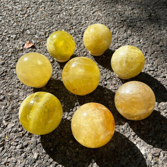 3-Inch Citrine Crystal Ball – Natural Healing Crystal Sphere for Abundance, Manifestation, Meditation, and Positive Energy Decor