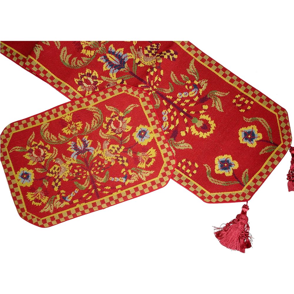 Handmade Embroidered Table Runner – Elegant Table Decor with Delicate Stitching for Dining Tables, Weddings, and Home Decor