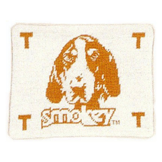 Handmade Wool Needlepoint Pillow Cover - Decorative Throw Cushion Cover - Vintage Floral Embroidery Design Smokey