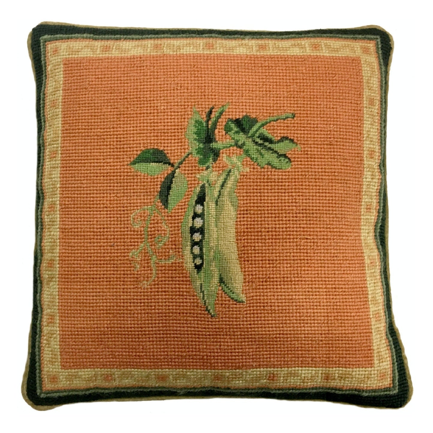 Handmade Wool Needlepoint Pillow Cover - Decorative Throw Cushion Cover - Vintage Floral Embroidery Design sweet pea