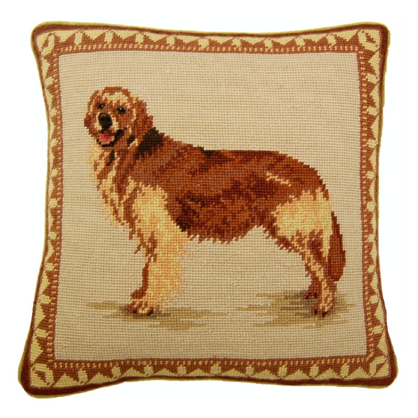 Handmade Wool Needlepoint Pillow Cover - Decorative Throw Cushion Cover - Vintage Floral Embroidery Design eyes & nose rest grosspoint