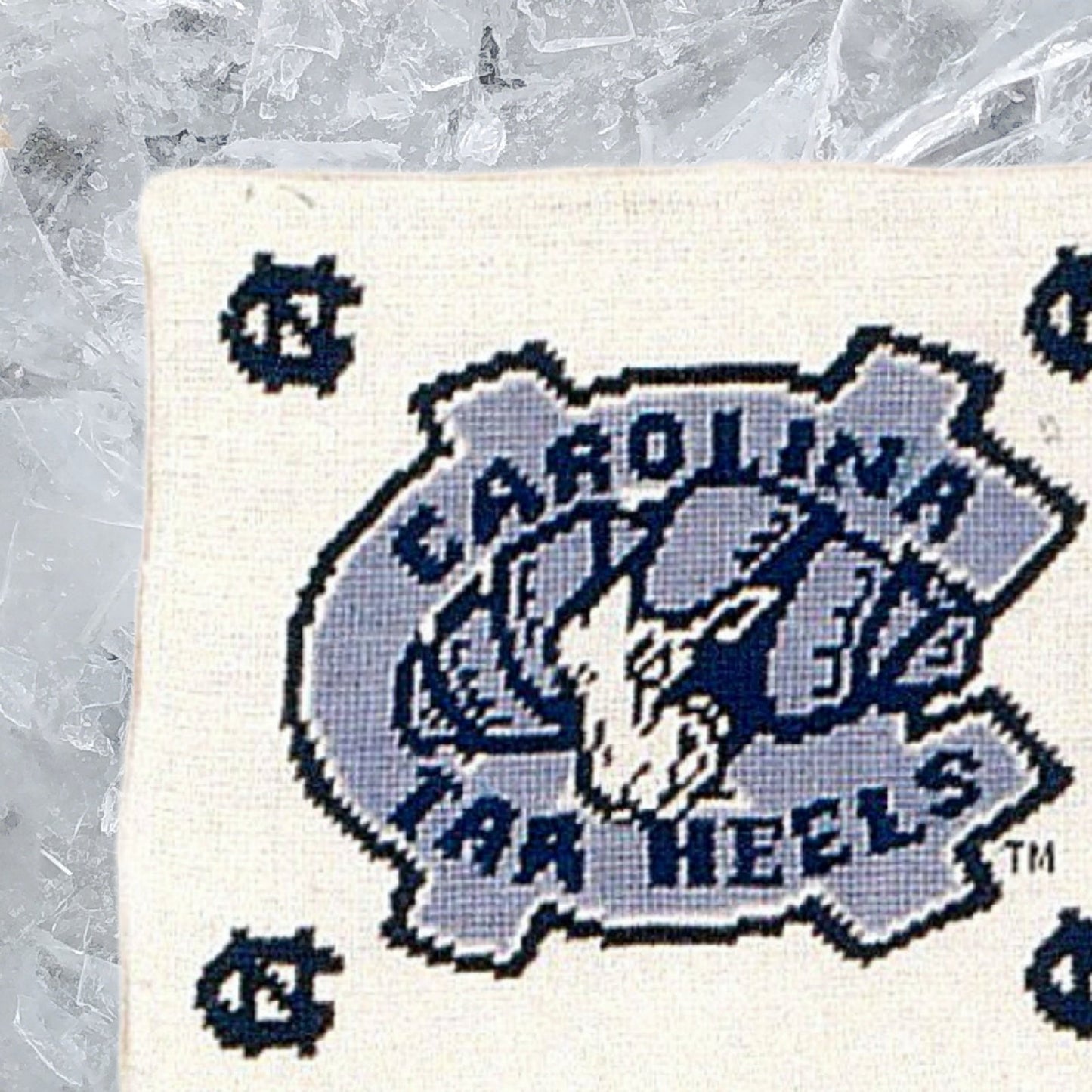 Handmade Wool Needlepoint Pillow Cover - Decorative Throw Cushion Cover - Vintage Floral Embroidery DesignN C Tar Heels