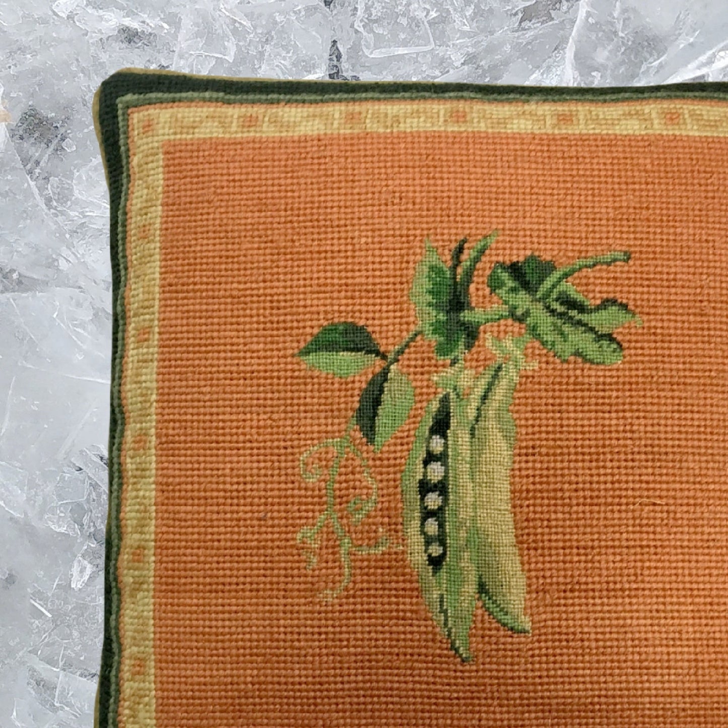 Handmade Wool Needlepoint Pillow Cover - Decorative Throw Cushion Cover - Vintage Floral Embroidery Design sweet pea