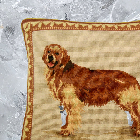 Handmade Wool Needlepoint Pillow Cover - Decorative Throw Cushion Cover - Vintage Floral Embroidery Design eyes & nose rest grosspoint