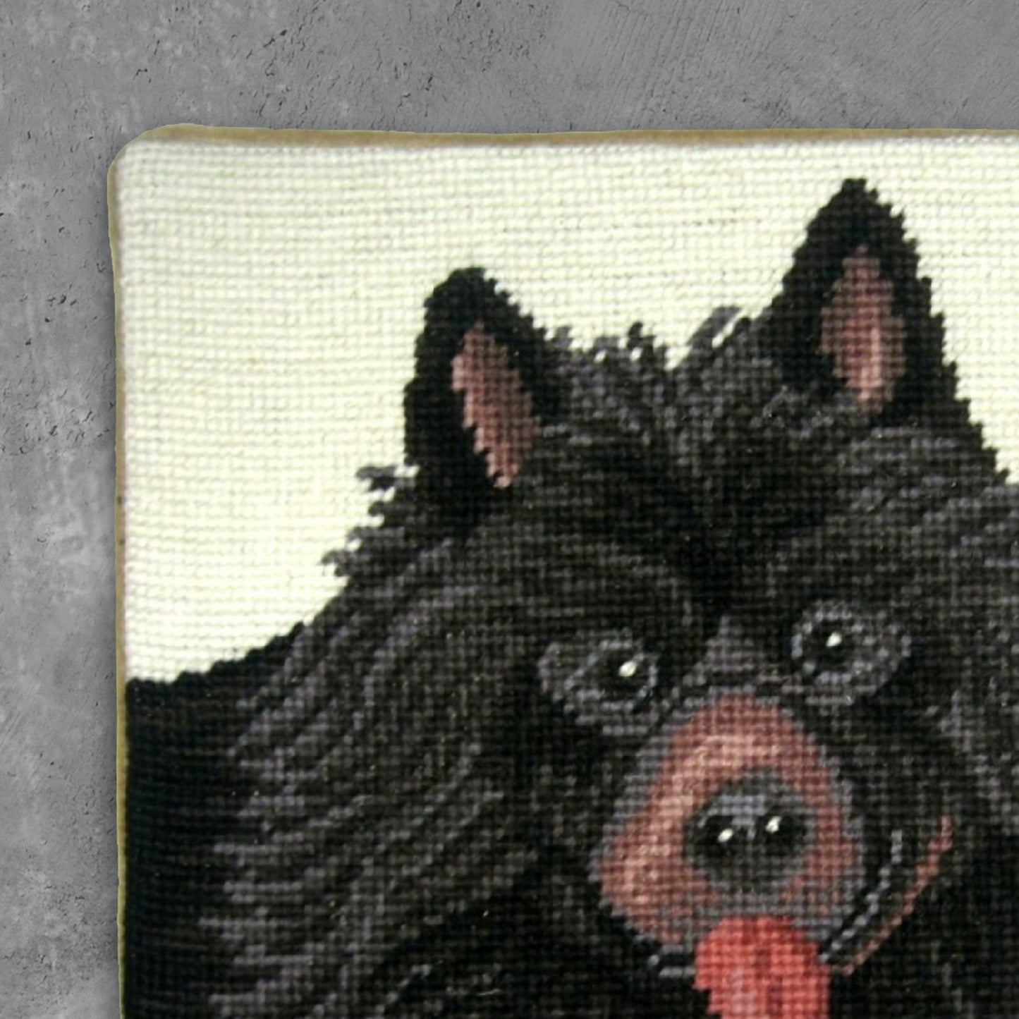 Handmade Wool Needlepoint Pillow Cover - Decorative Throw Cushion Cover - Vintage Floral Embroidery Design Keeshoud