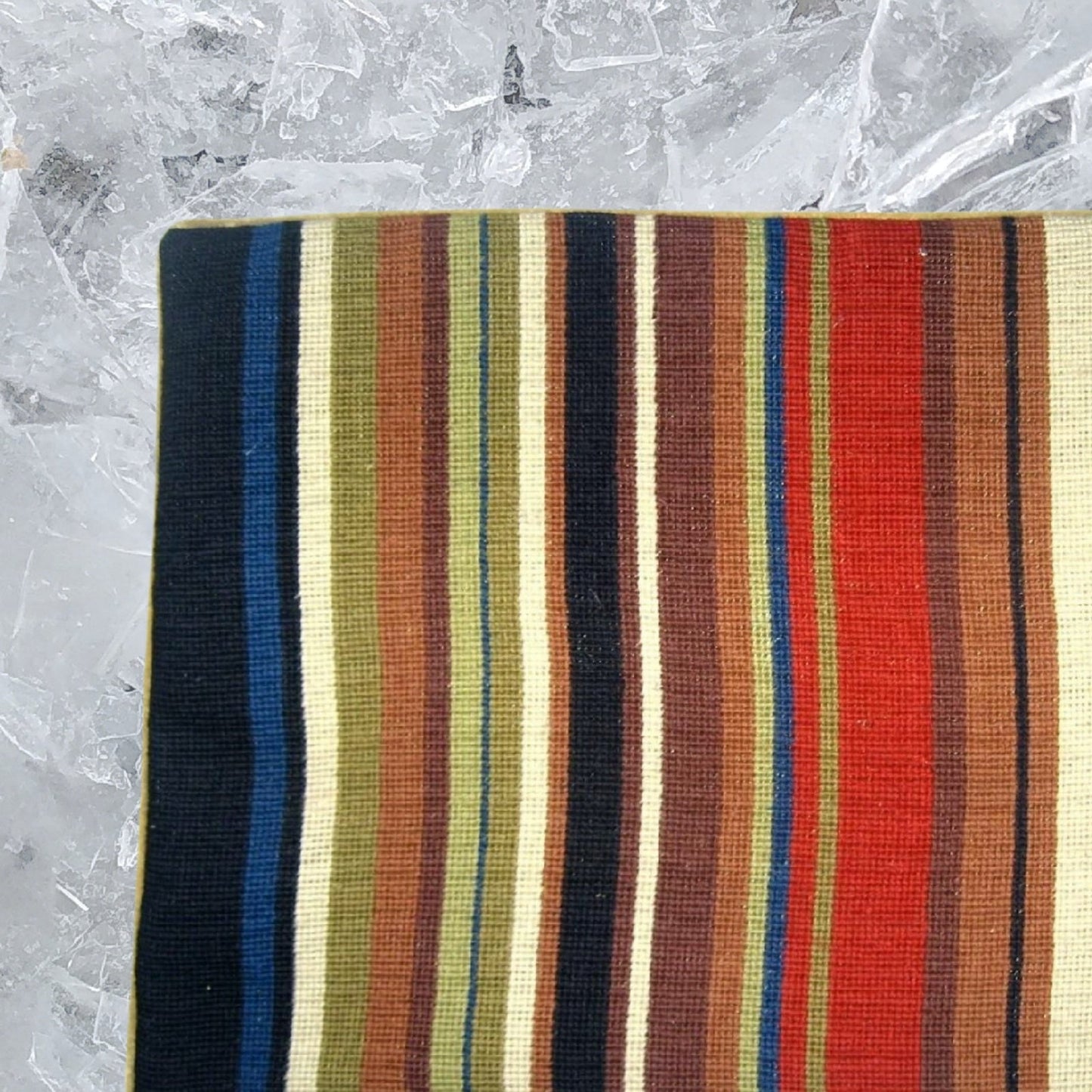 Handmade Wool Needlepoint Pillow Cover - Decorative Throw Cushion Cover - Vintage Floral Embroidery Design autumn rain in red, brown, blue, olive, ivory