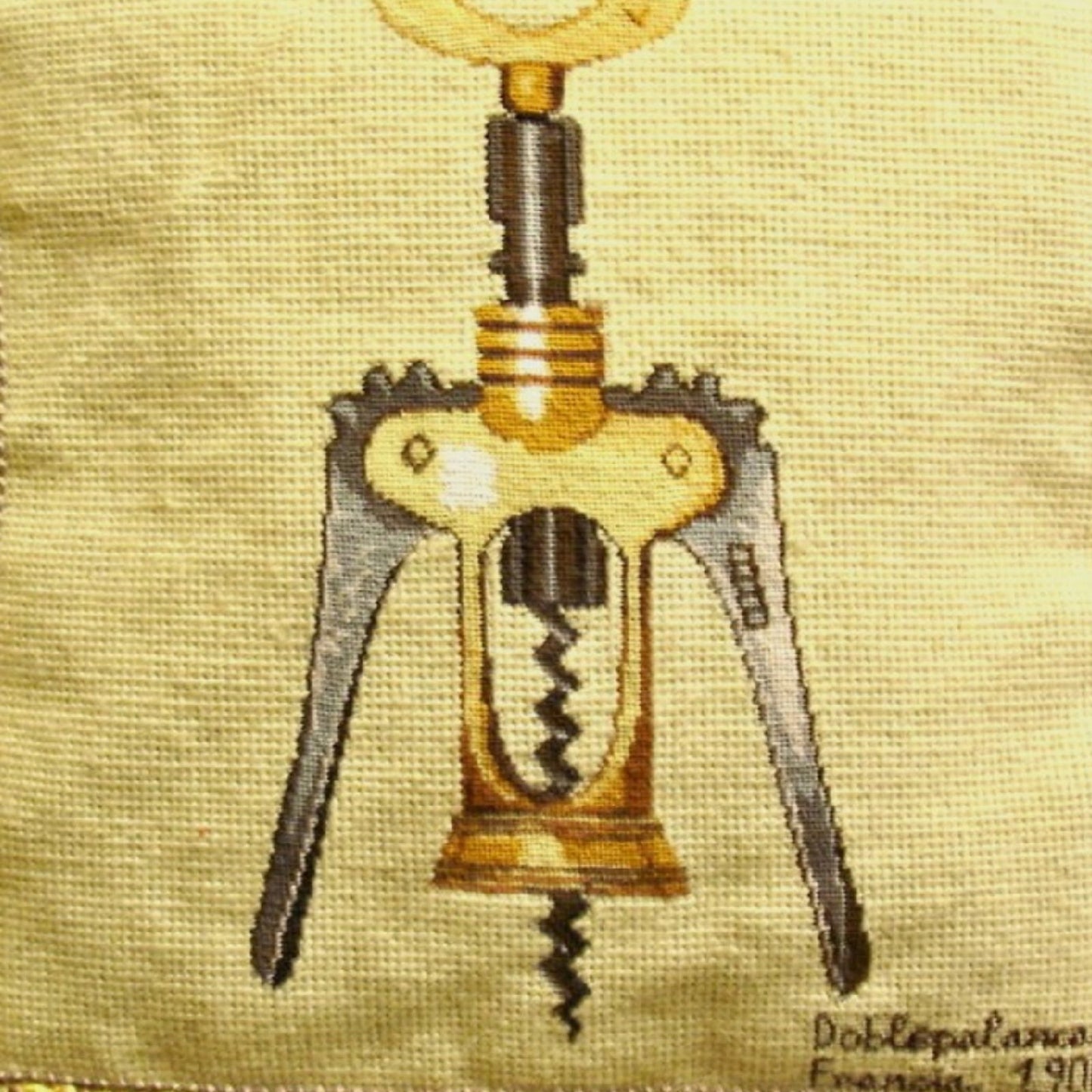 Handmade Wool Needlepoint Pillow Cover - Decorative Throw Cushion Cover - Vintage Floral Embroidery Design wine cork screwer with tassel 1