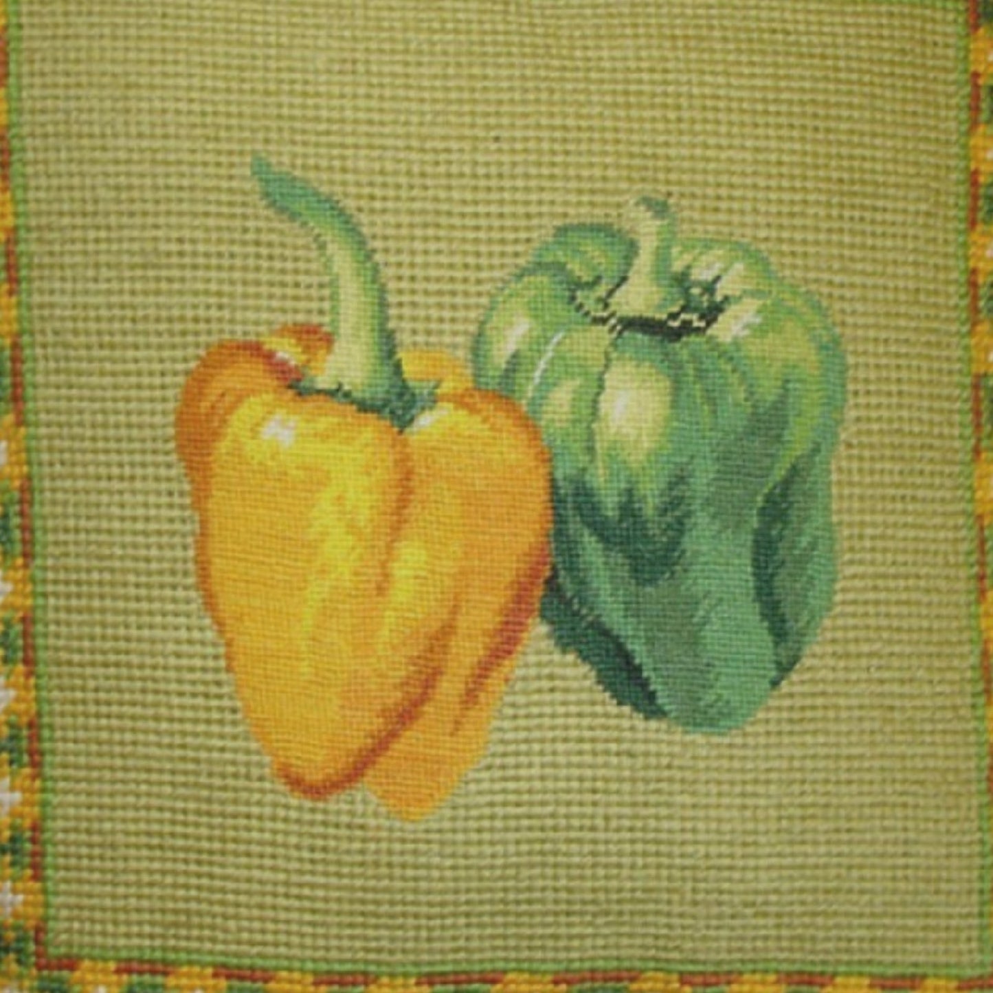 Handmade Wool Needlepoint Pillow Cover - Decorative Throw Cushion Cover - Vintage Floral Embroidery Design  background 3 color tassel 2