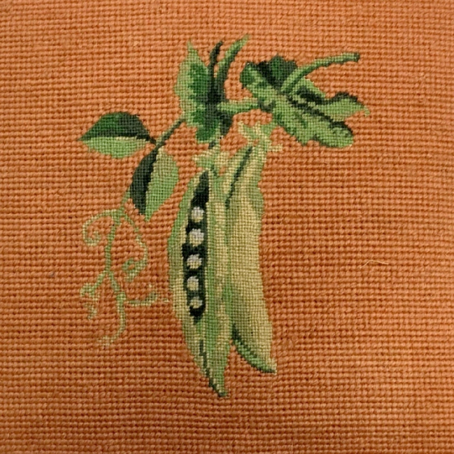 Handmade Wool Needlepoint Pillow Cover - Decorative Throw Cushion Cover - Vintage Floral Embroidery Design sweet pea