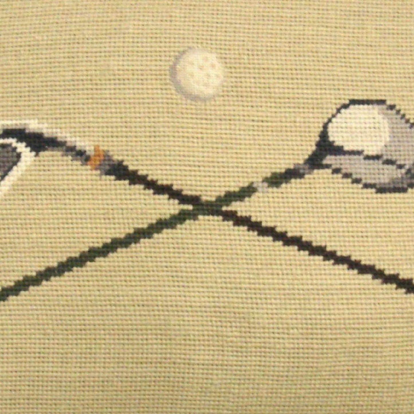 Handmade Wool Needlepoint Pillow Cover - Decorative Throw Cushion Cover - Vintage Floral Embroidery Design 4 corners grove, shoe  back