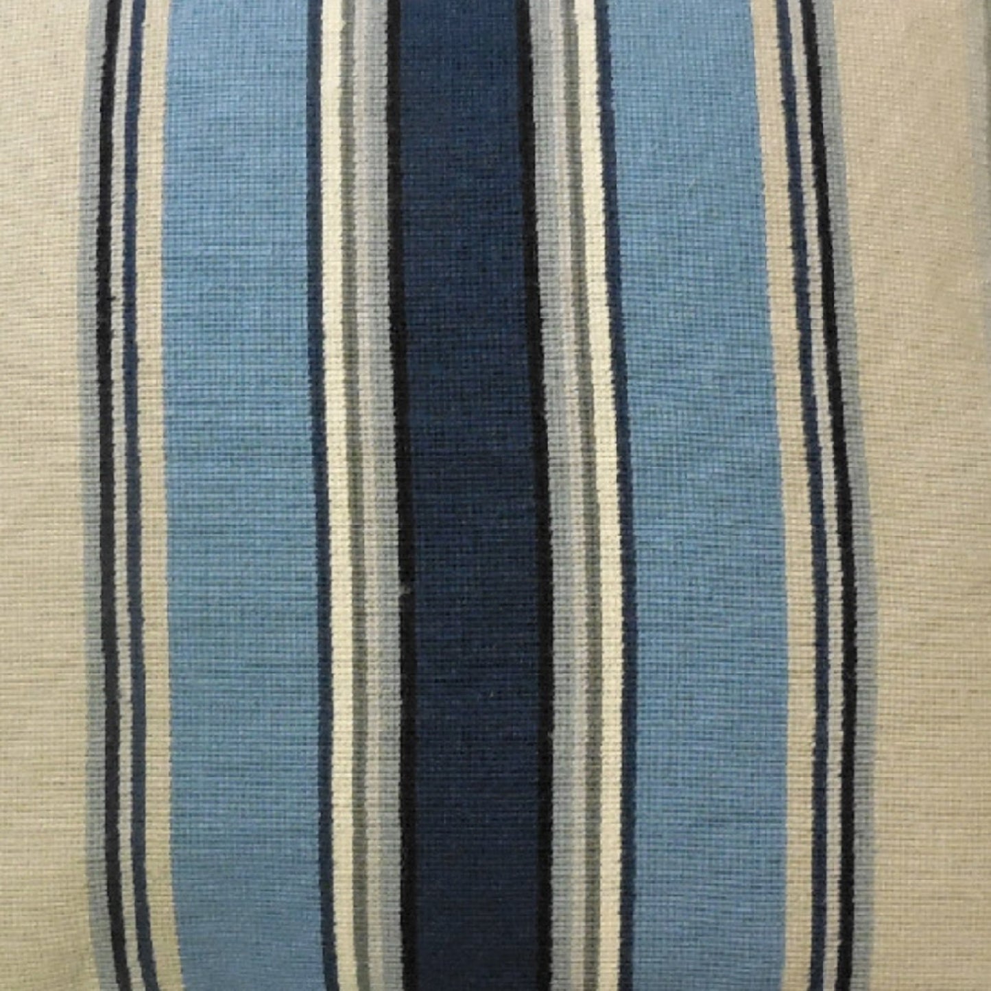 Handmade Wool Needlepoint Pillow Cover - Decorative Throw Cushion Cover - Vintage Floral Embroidery Design square in blue/navy/ivory/sand with tassels