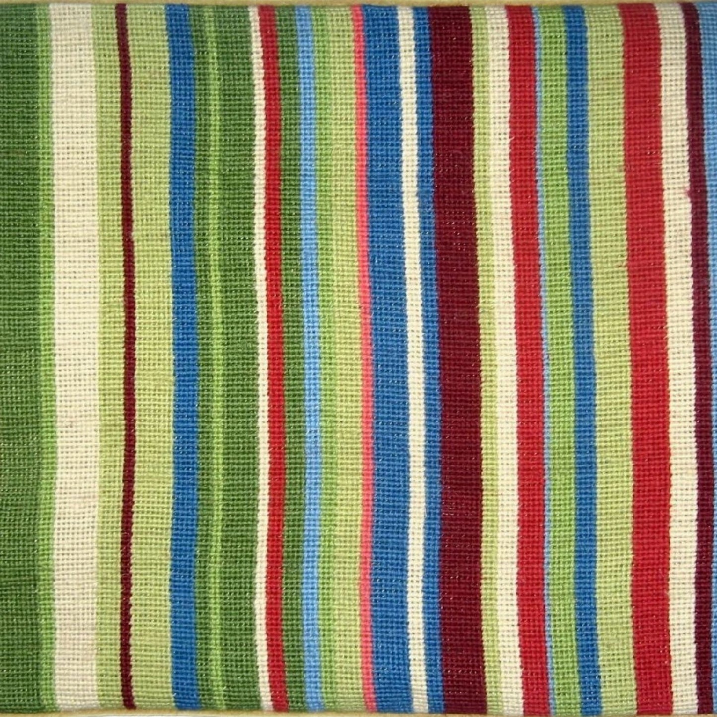 Handmade Wool Needlepoint Pillow Cover - Decorative Throw Cushion Cover - Vintage Floral Embroidery Design water fall in  green, red, sand, blue