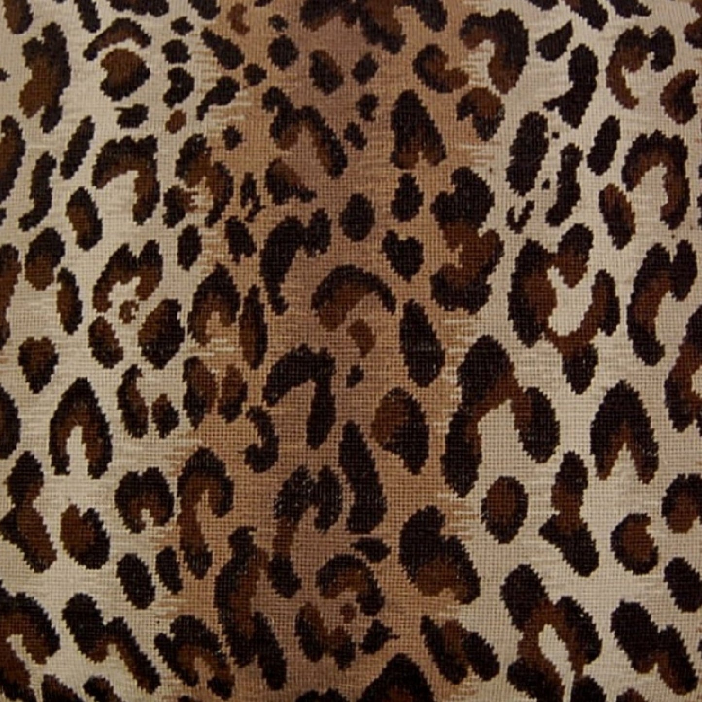 Handmade Wool Needlepoint Pillow Cover - Decorative Throw Cushion Cover - Vintage Floral Embroidery Design  leopard animal print with 3 color tassel