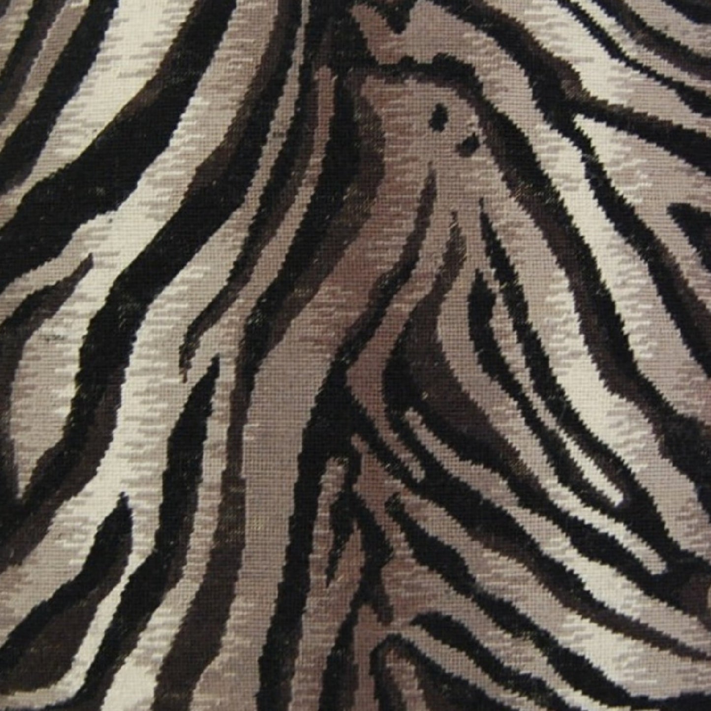 Handmade Wool Needlepoint Pillow Cover - Decorative Throw Cushion Cover - Vintage Floral Embroidery Design  Zabera animal print with bush tassel