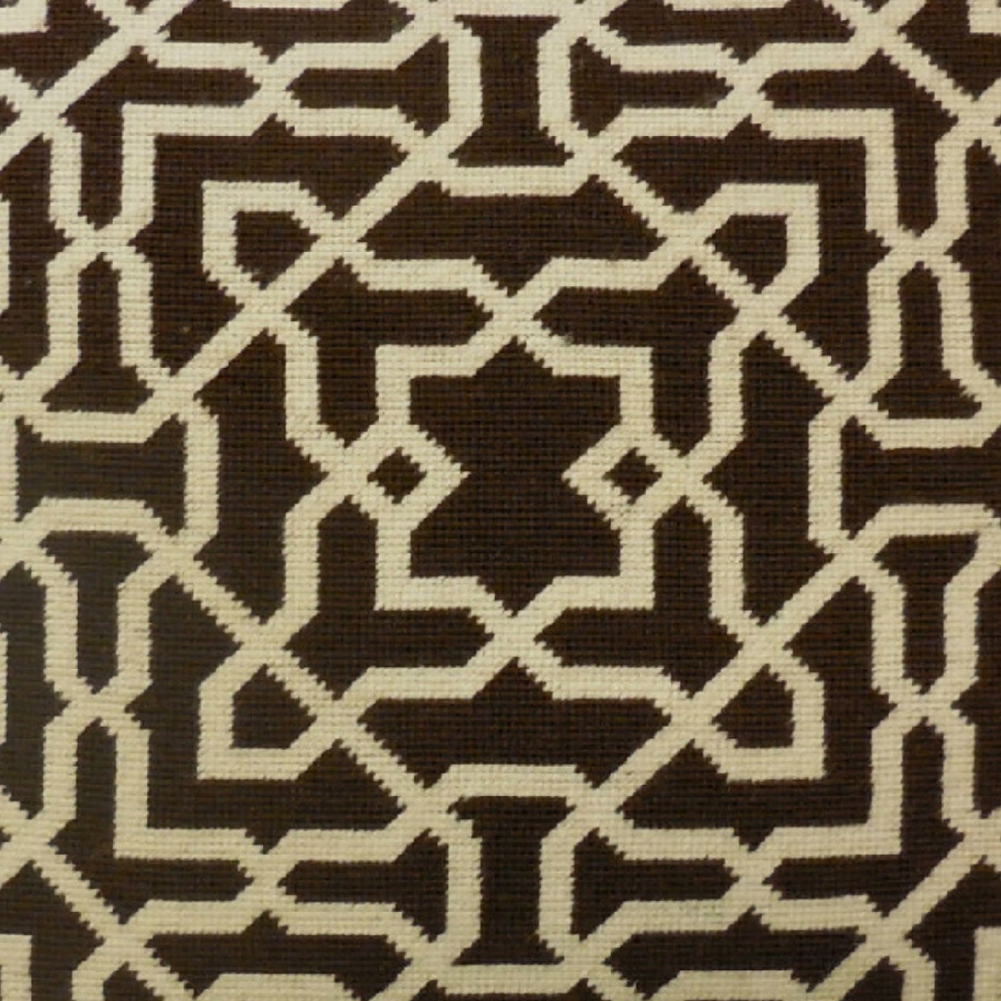 Handmade Wool Needlepoint Pillow Cover - Decorative Throw Cushion Cover - Vintage Floral Embroidery Design brown small window designs checker cording