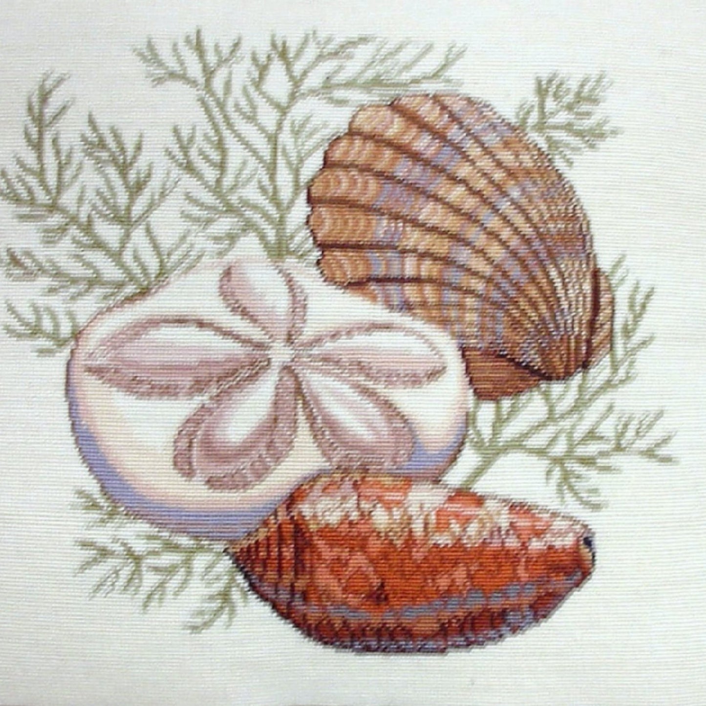 Handmade Wool Needlepoint Pillow Cover - Decorative Throw Cushion Cover - Vintage Floral Embroidery Design  Wendy Russells shell -4 with tassel