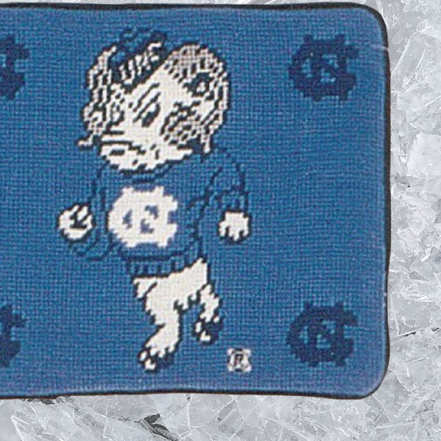 Handmade Wool Needlepoint Pillow Cover - Decorative Throw Cushion Cover - Vintage Floral Embroidery DesignU of NC Tar Heels