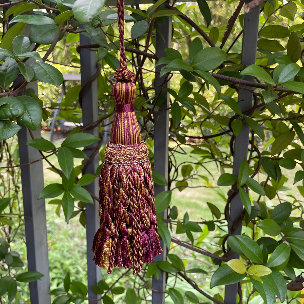 1 Pack Luxury Decorative Tassel with Loop, 11.8in Total Length – Double Layer Design, Ideal for Curtain Tiebacks, Home Décor, Keychains, and Craft Projects E1850