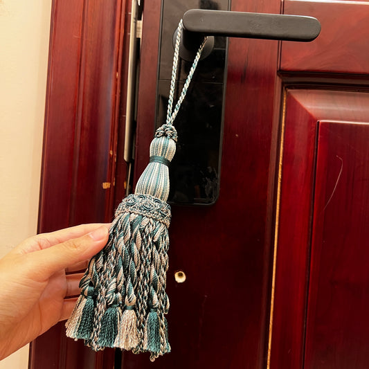 1 Pack Luxury Decorative Tassel with Loop, 11.8in Total Length – Double Layer Design, Ideal for Curtain Tiebacks, Home Décor, Keychains, and Craft Projects E1850