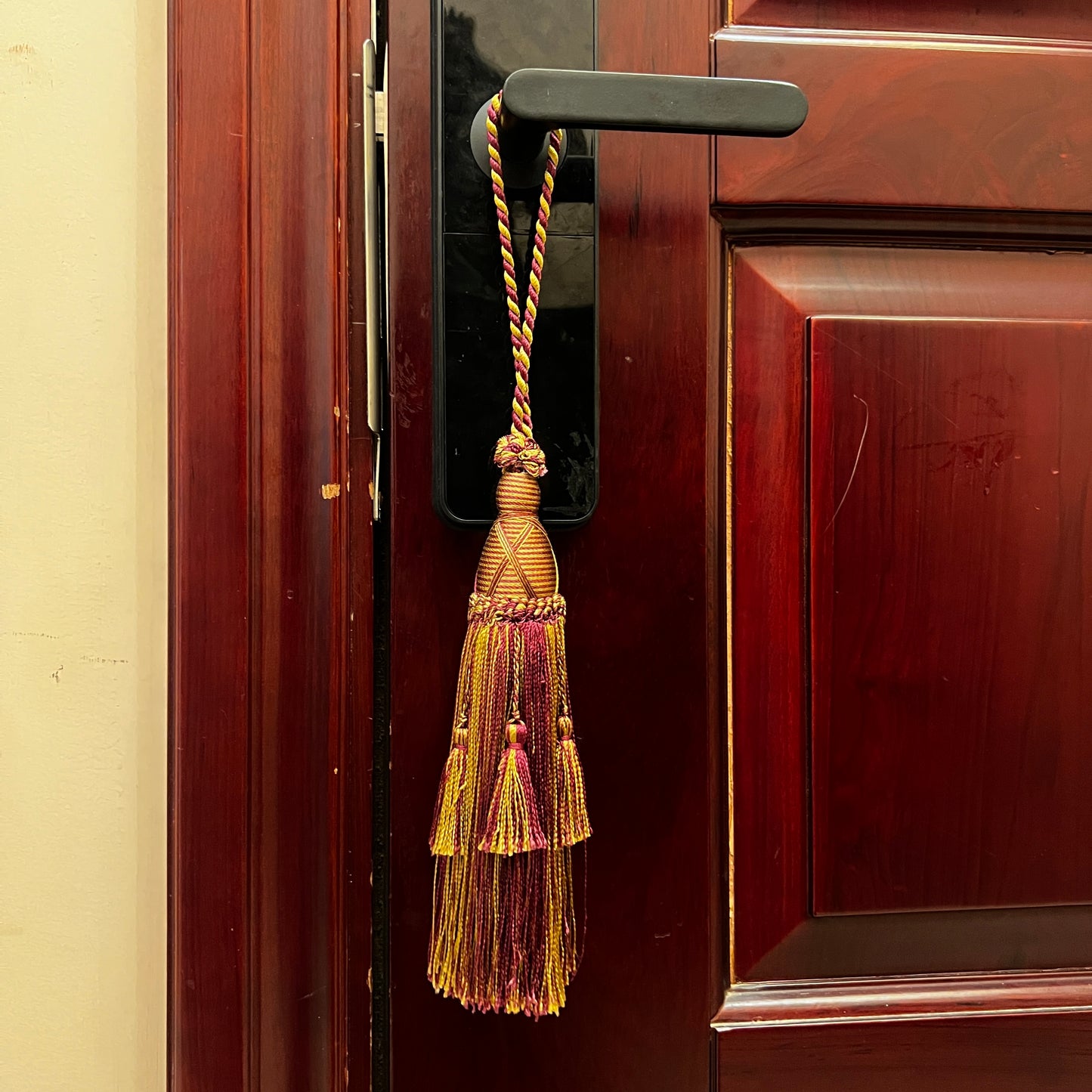 1 Pack Elegant Long Decorative Tassel with Hanging Loop, 15 in Total Length – Luxury Curtain Tieback, Door Handle Ornament, and Home Décor Accessory E96145