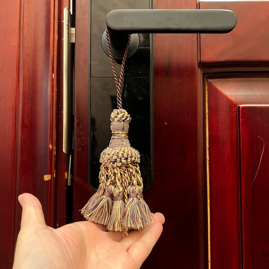 1 Pack Small Decorative Tassel with Hanging Loop, 8 in Total Length – Handcrafted Curtain Tieback, Ornament, and Home Décor Accent E98327