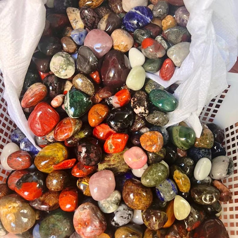 Natural Tumbled Crystals Bulk - Assorted Healing Stones, 2-3cm Size for Chakra Balancing, Meditation, Energy Work, and Crafting