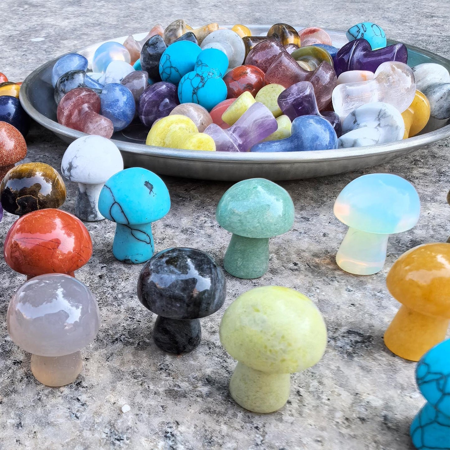 20 Pcs Mini Crystal Mushrooms - Healing Crystals for Mushroom Decor, Mushroom Figurines, Small Crystals, Mini Crystals, Mushroom Gifts