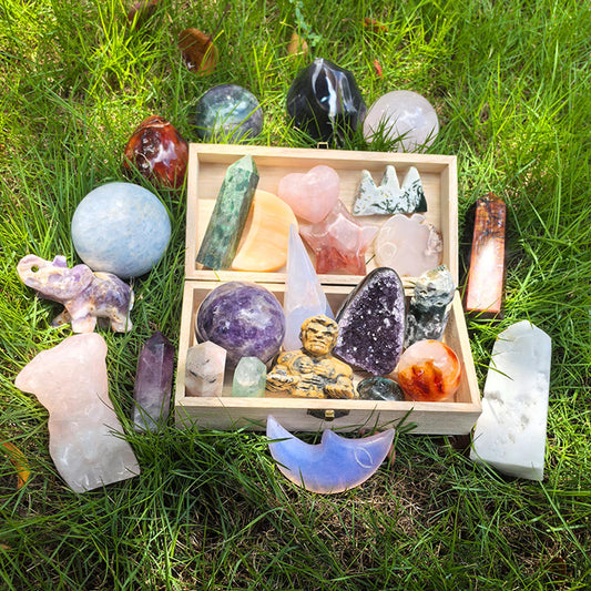 Healing Crystals Stone Mix Set Radom Crystals Bulk for Healing, Reiki, Mysterious Gifts for Women Crystal for Positive Energy Home Decor