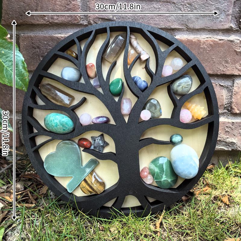 Tree of Life Crystal Shelf - Wooden Crystal Display Shelf for Healing Crystals, Spiritual Decor, Boho Decor, Witchy Room Decor